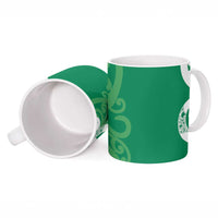 Pounamu Green Maori Ceramic Mug Koru Kowhaiwhai - Polynesian Pride