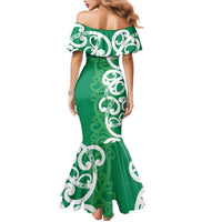 Pounamu Green Maori Family Matching Mermaid Dress and Hawaiian Shirt Koru Kowhaiwhai - Polynesian Pride
