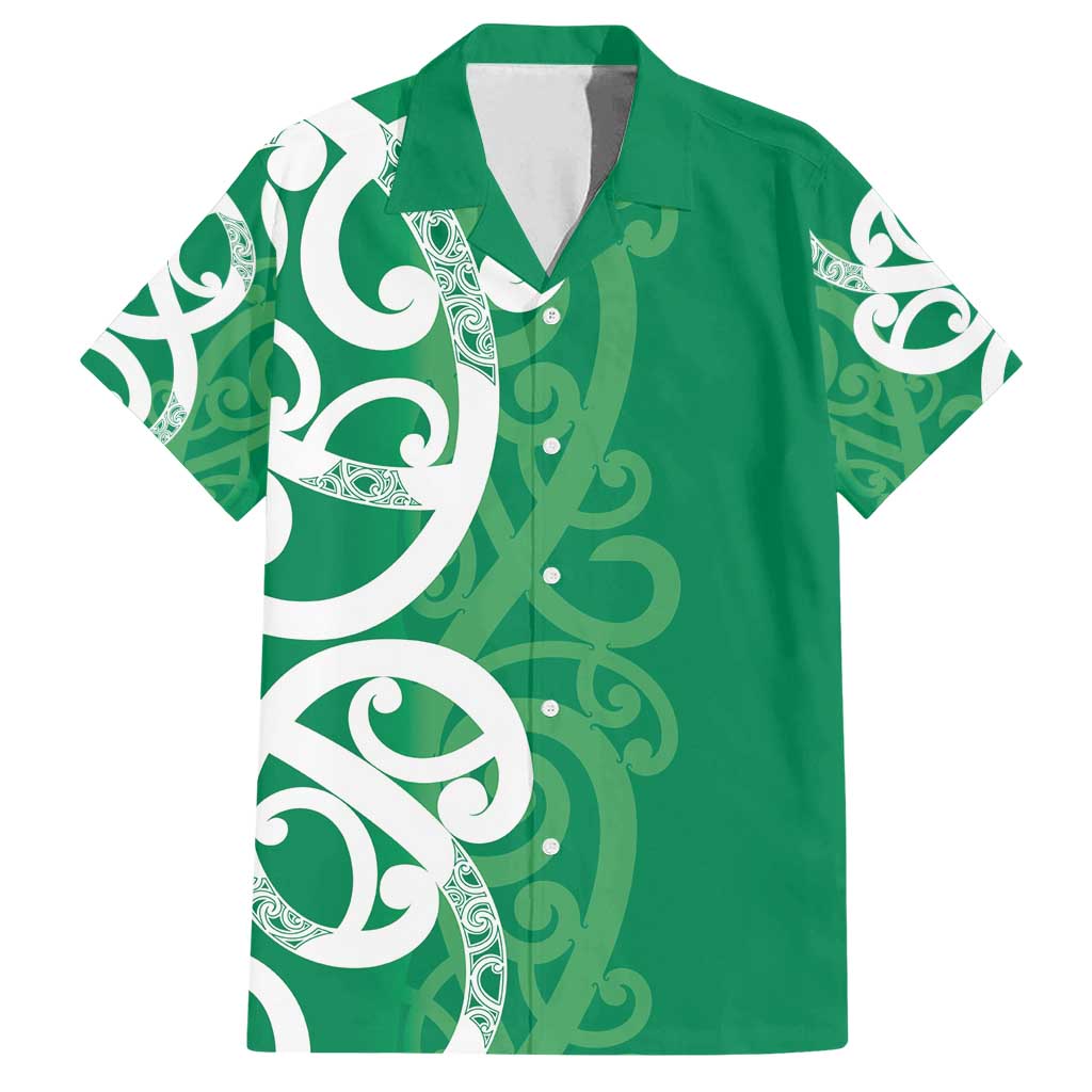 Pounamu Green Maori Family Matching Summer Maxi Dress and Hawaiian Shirt Koru Kowhaiwhai - Polynesian Pride