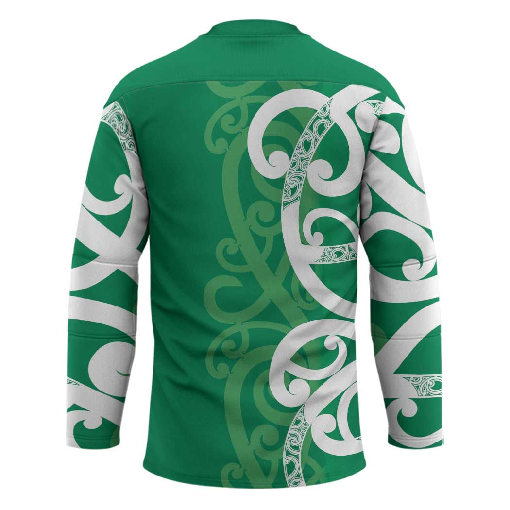 Pounamu Green Maori Hockey Jersey Koru Kowhaiwhai LT7 - Polynesian Pride
