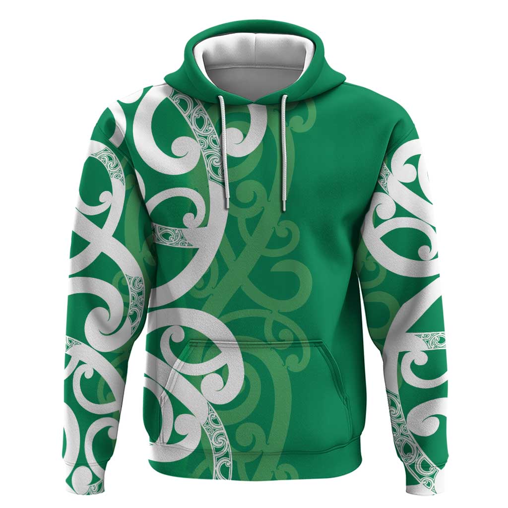 Pounamu Green Maori Hoodie Koru Kowhaiwhai LT7 Pullover Hoodie Green - Polynesian Pride