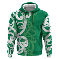 Pounamu Green Maori Hoodie Koru Kowhaiwhai LT7 Pullover Hoodie Green - Polynesian Pride
