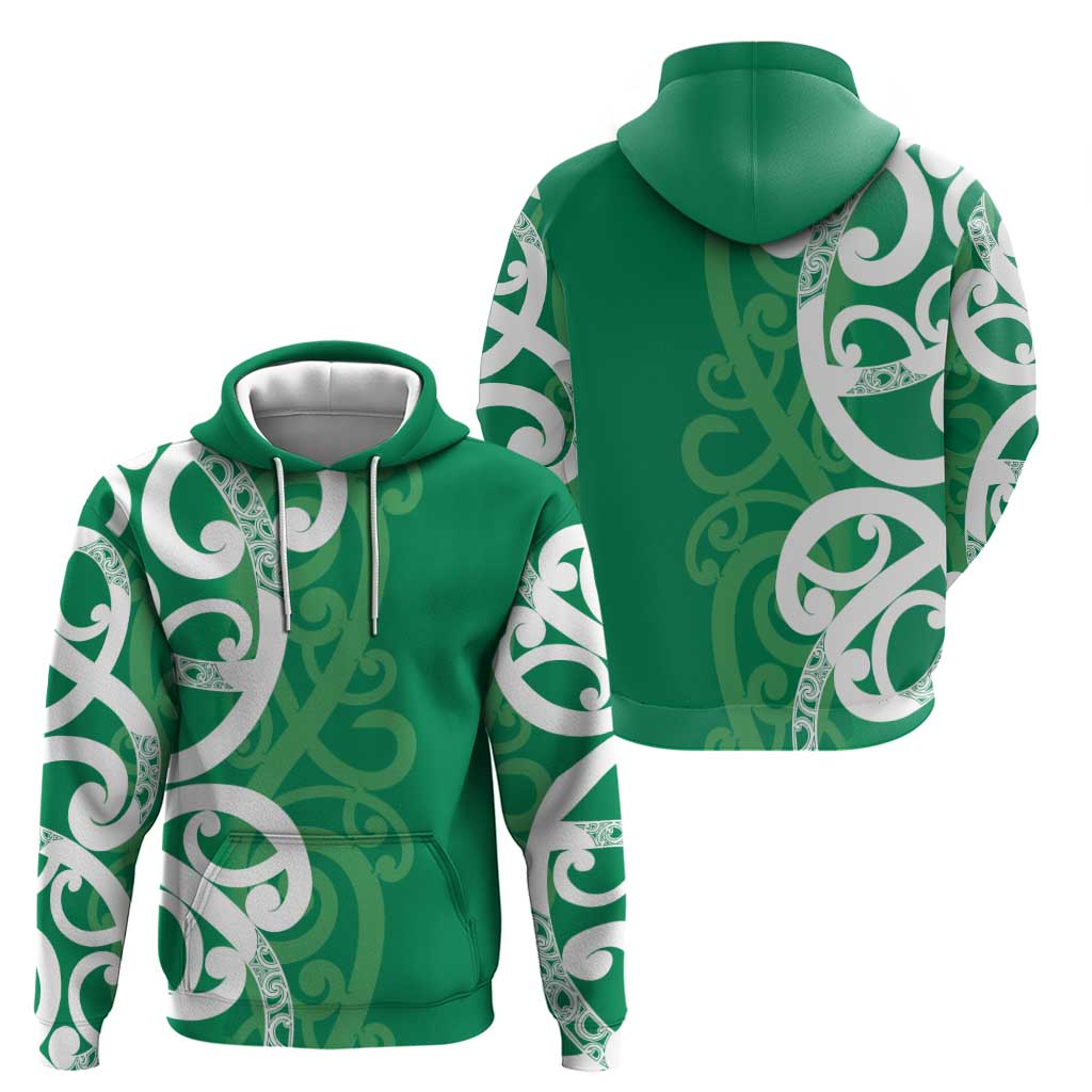 Pounamu Green Maori Hoodie Koru Kowhaiwhai LT7 - Polynesian Pride