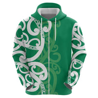 Pounamu Green Maori Hoodie Koru Kowhaiwhai LT7 - Polynesian Pride