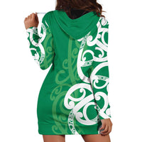 Pounamu Green Maori Hoodie Dress Koru Kowhaiwhai LT7 - Polynesian Pride