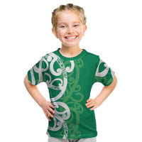 Pounamu Green Maori Kid T Shirt Koru Kowhaiwhai LT7 Green - Polynesian Pride