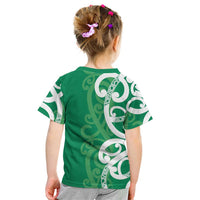 Pounamu Green Maori Kid T Shirt Koru Kowhaiwhai LT7 - Polynesian Pride