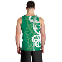 Pounamu Green Maori Men Tank Top Koru Kowhaiwhai LT7 - Polynesian Pride