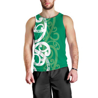 Pounamu Green Maori Men Tank Top Koru Kowhaiwhai LT7 - Polynesian Pride