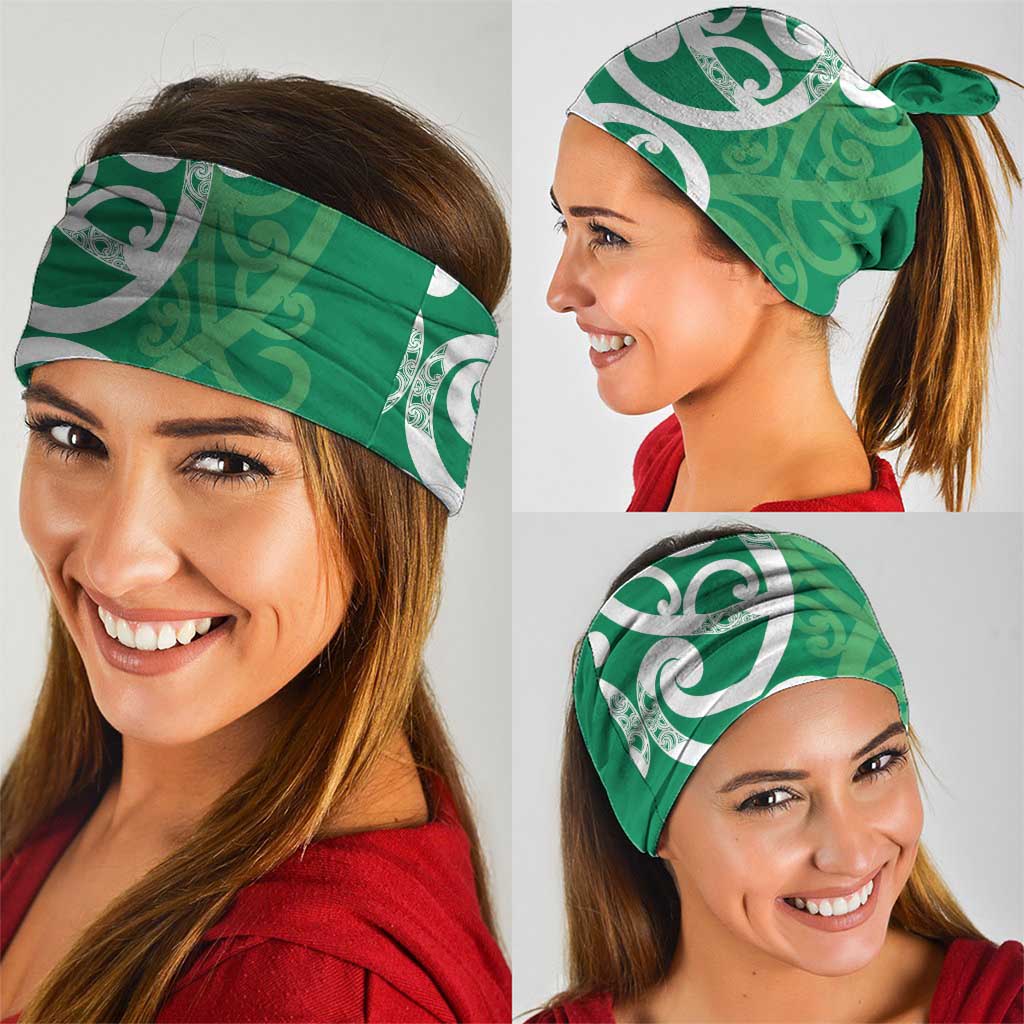 Pounamu Green Maori Neck Gaiter Koru Kowhaiwhai - Polynesian Pride