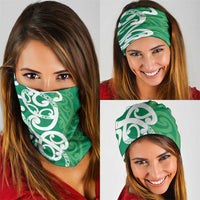 Pounamu Green Maori Neck Gaiter Koru Kowhaiwhai - Polynesian Pride