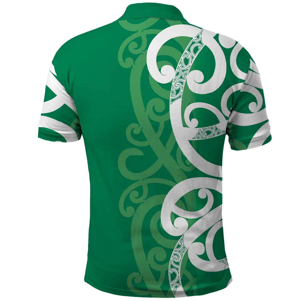 Pounamu Green Maori Polo Shirt Koru Kowhaiwhai LT7 - Polynesian Pride
