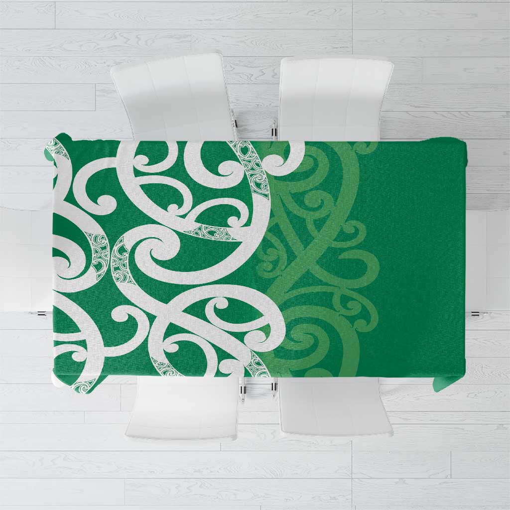 Pounamu Green Maori Tablecloth Koru Kowhaiwhai - Polynesian Pride