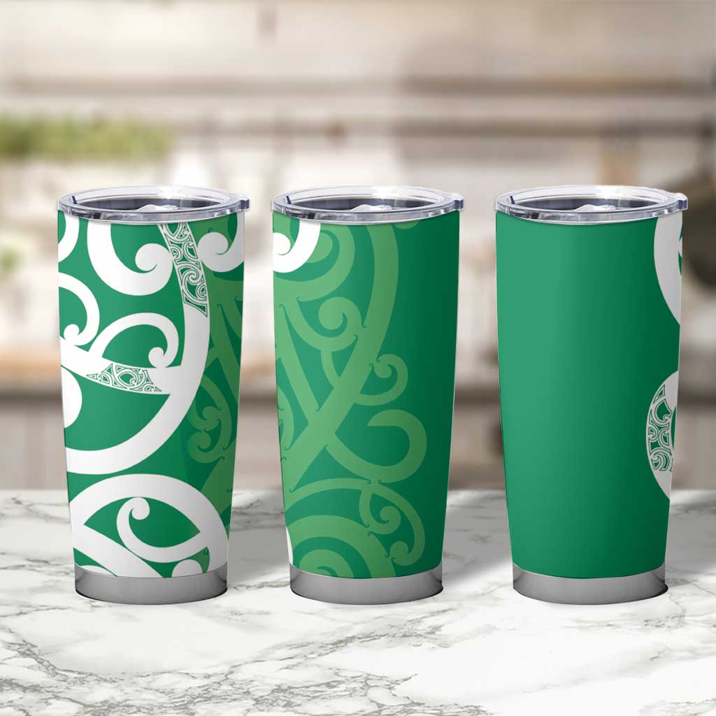Pounamu Green Maori Tumbler Cup Koru Kowhaiwhai - Polynesian Pride
