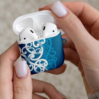 Azure Blue Maori AirPods Case Koru Kowhaiwhai - Polynesian Pride