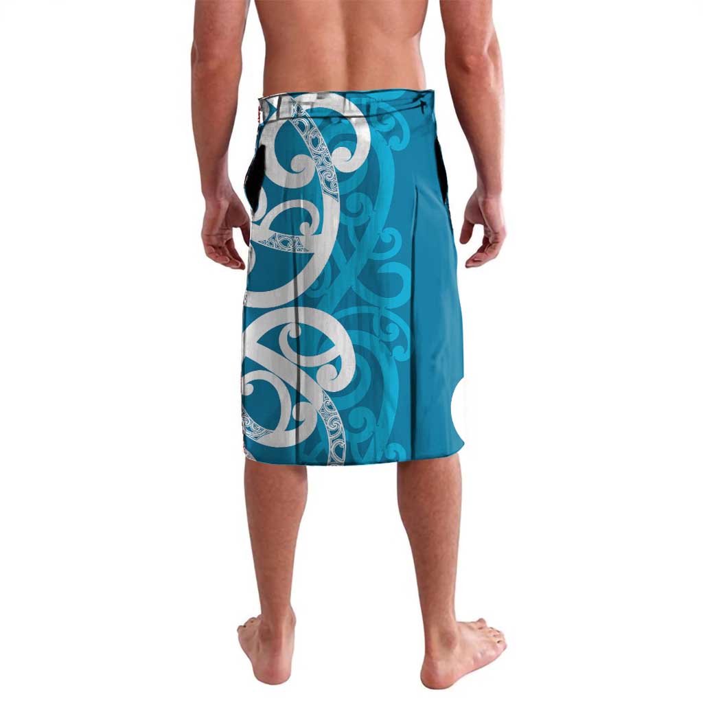 Azure Blue Maori Lavalava Koru Kowhaiwhai - Polynesian Pride