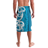 Azure Blue Maori Lavalava Koru Kowhaiwhai - Polynesian Pride