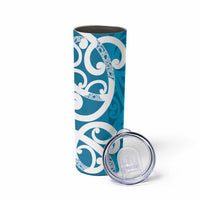 Azure Blue Maori Skinny Tumbler Koru Kowhaiwhai - Polynesian Pride
