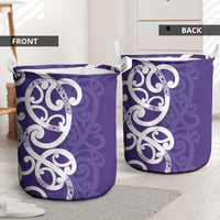 Violet Green Maori Laundry Basket Koru Kowhaiwhai - Polynesian Pride