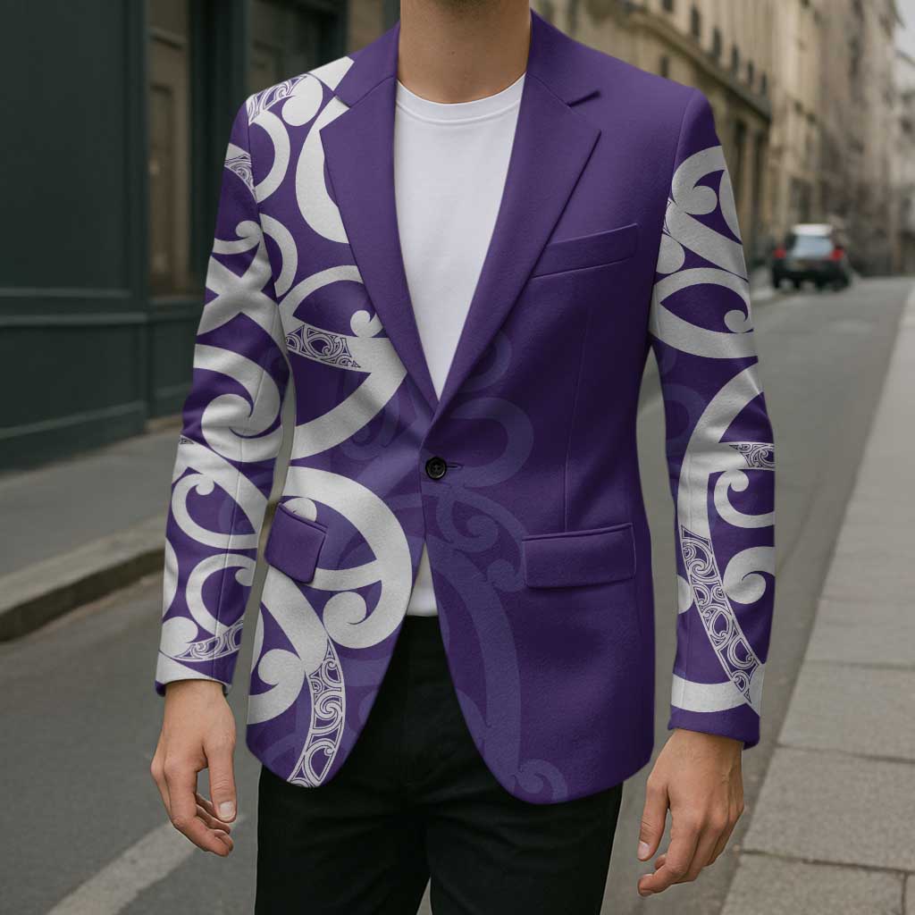 Violet Green Maori Blazer Koru Kowhaiwhai - Polynesian Pride