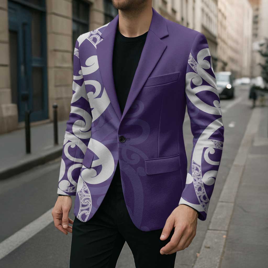 Violet Green Maori Blazer Koru Kowhaiwhai - Polynesian Pride