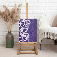 Violet Green Maori Canvas Wall Art Koru Kowhaiwhai - Polynesian Pride