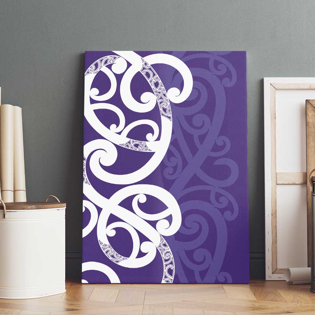 Violet Green Maori Canvas Wall Art Koru Kowhaiwhai - Polynesian Pride