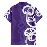 Violet Green Maori Family Matching Off Shoulder Maxi Dress and Hawaiian Shirt Koru Kowhaiwhai - Polynesian Pride