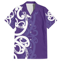 Violet Green Maori Family Matching Puletasi and Hawaiian Shirt Koru Kowhaiwhai - Polynesian Pride
