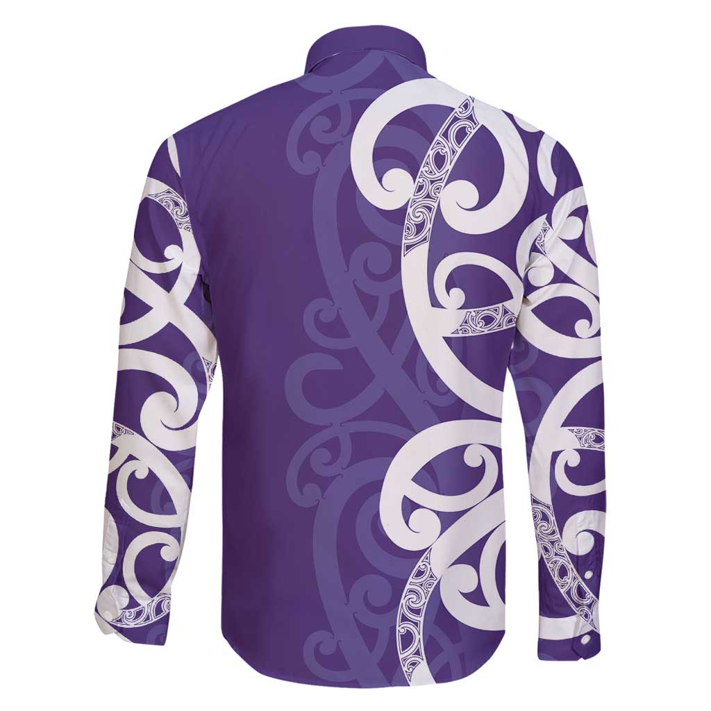 Violet Green Maori Family Matching Puletasi and Hawaiian Shirt Koru Kowhaiwhai - Polynesian Pride