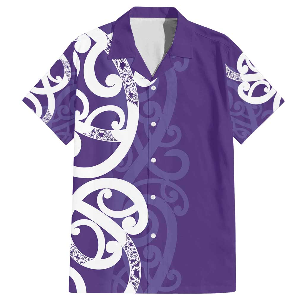 Violet Green Maori Family Matching Summer Maxi Dress and Hawaiian Shirt Koru Kowhaiwhai - Polynesian Pride
