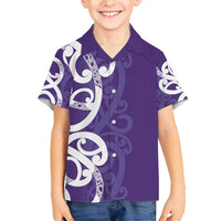 Violet Green Maori Family Matching Tank Maxi Dress and Hawaiian Shirt Koru Kowhaiwhai - Polynesian Pride