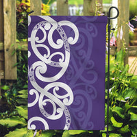 Violet Green Maori Garden Flag Koru Kowhaiwhai - Polynesian Pride