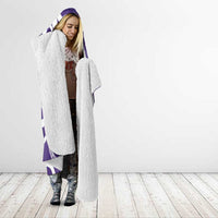 Violet Green Maori Hooded Blanket Koru Kowhaiwhai - Polynesian Pride