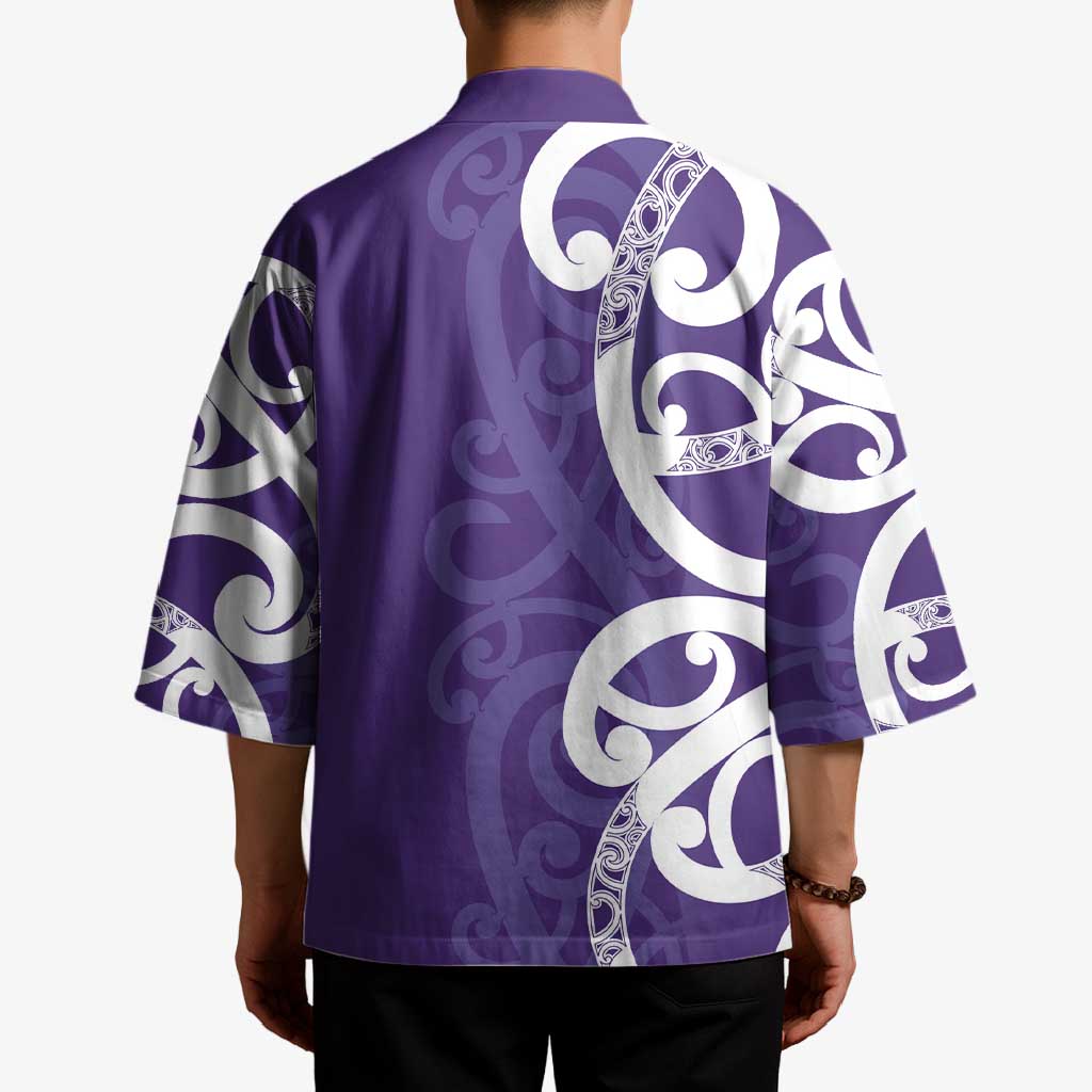 Violet Green Maori Kimono Koru Kowhaiwhai - Polynesian Pride