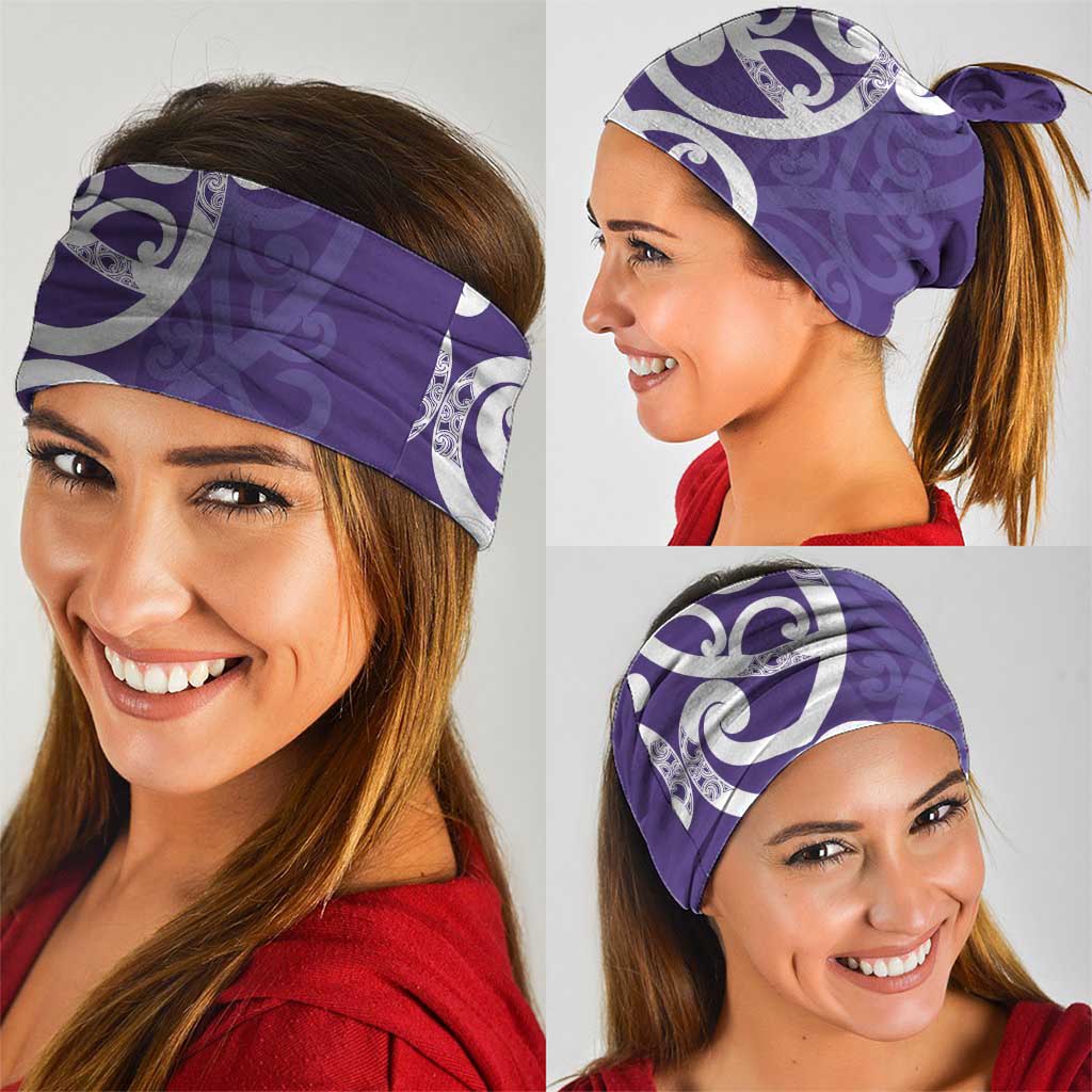 Violet Green Maori Neck Gaiter Koru Kowhaiwhai - Polynesian Pride
