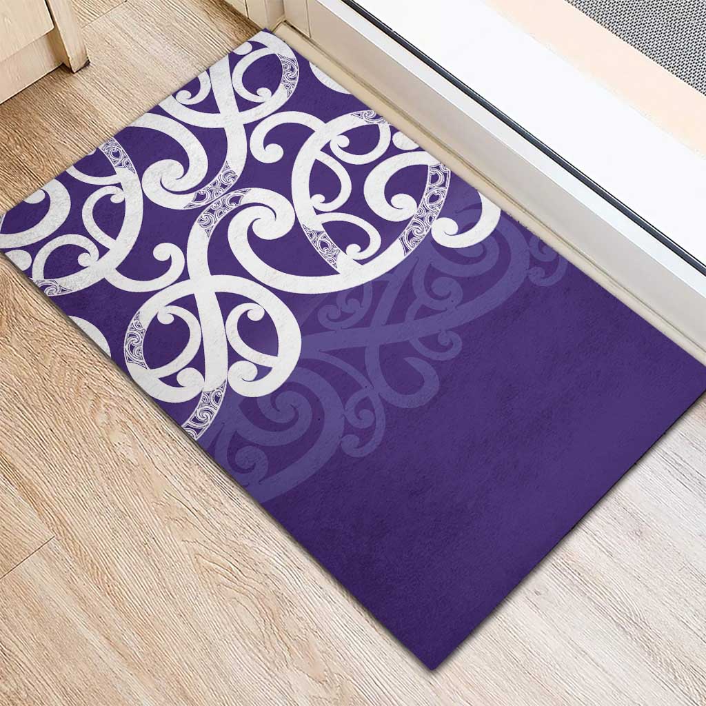 Violet Green Maori Rubber Doormat Koru Kowhaiwhai - Polynesian Pride