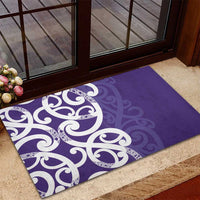 Violet Green Maori Rubber Doormat Koru Kowhaiwhai - Polynesian Pride