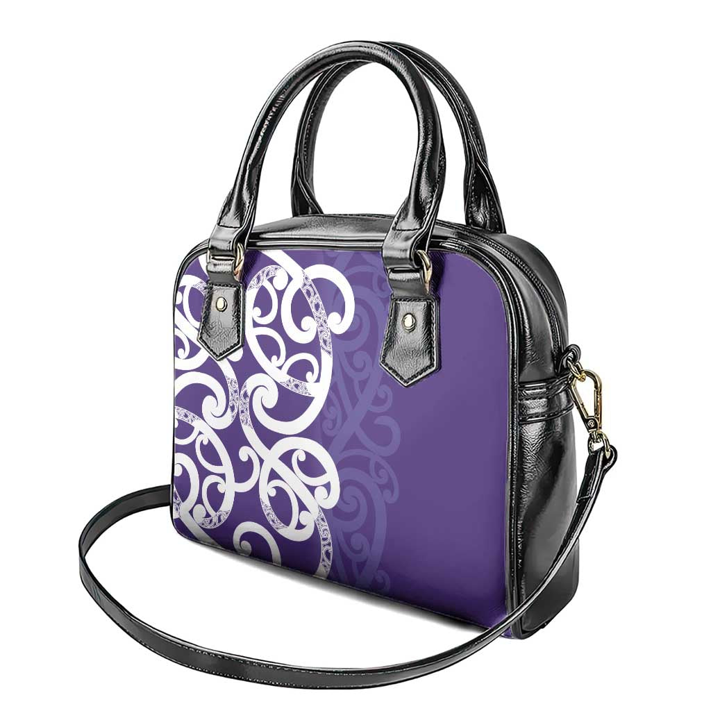Violet Green Maori Shoulder Handbag Koru Kowhaiwhai - Polynesian Pride