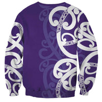 Violet Green Maori Sweatshirt Koru Kowhaiwhai - Polynesian Pride