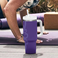 Violet Green Maori Tumbler With Handle Koru Kowhaiwhai - Polynesian Pride