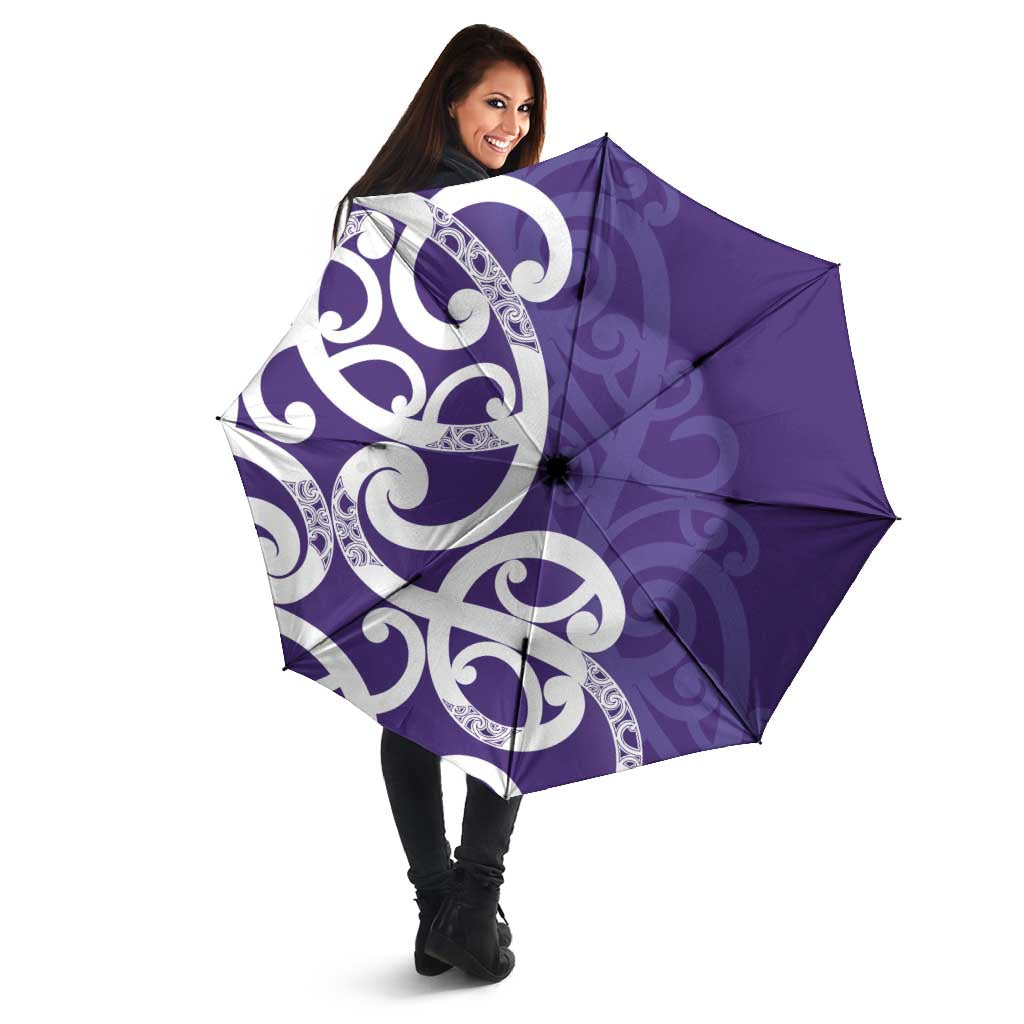Violet Green Maori Umbrella Koru Kowhaiwhai - Polynesian Pride