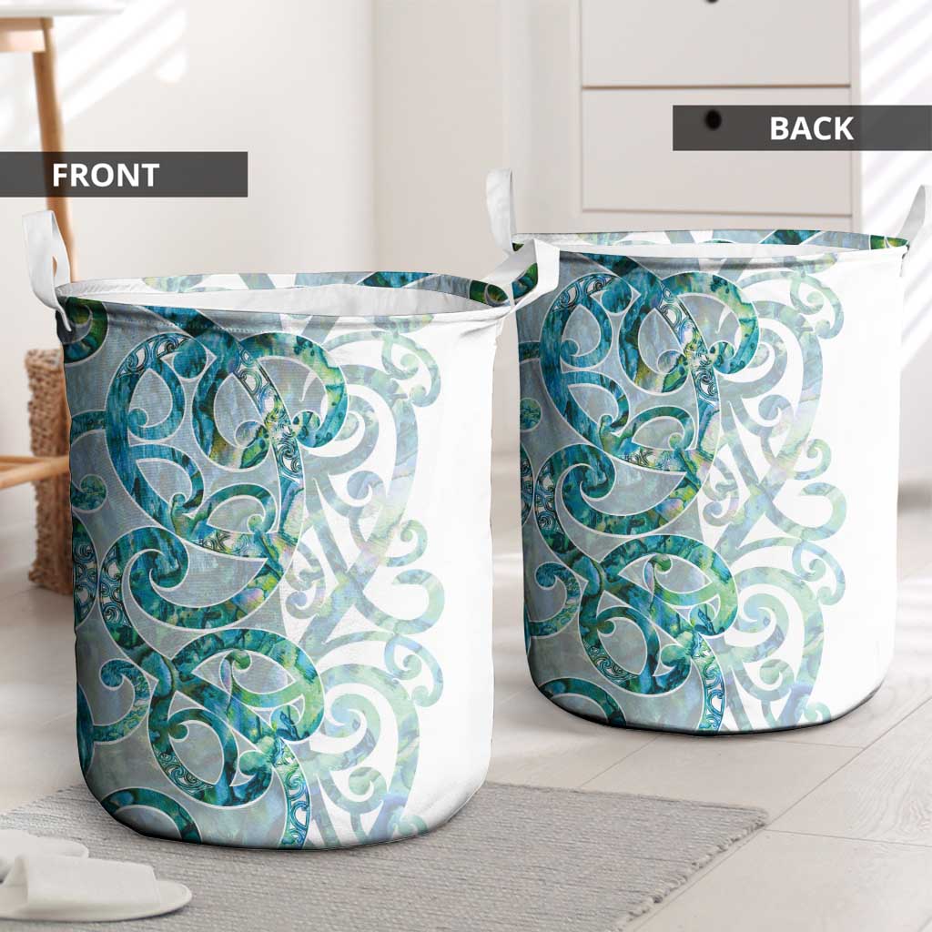 Paua Shell Maori Laundry Basket Koru Kowhaiwhai - Polynesian Pride