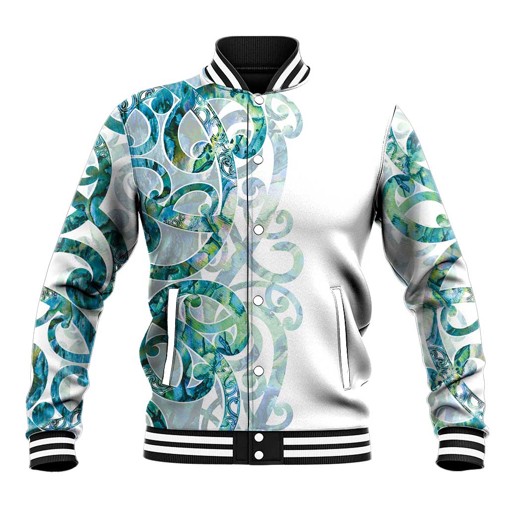 Paua Shell Maori Baseball Jacket Koru Kowhaiwhai - Polynesian Pride