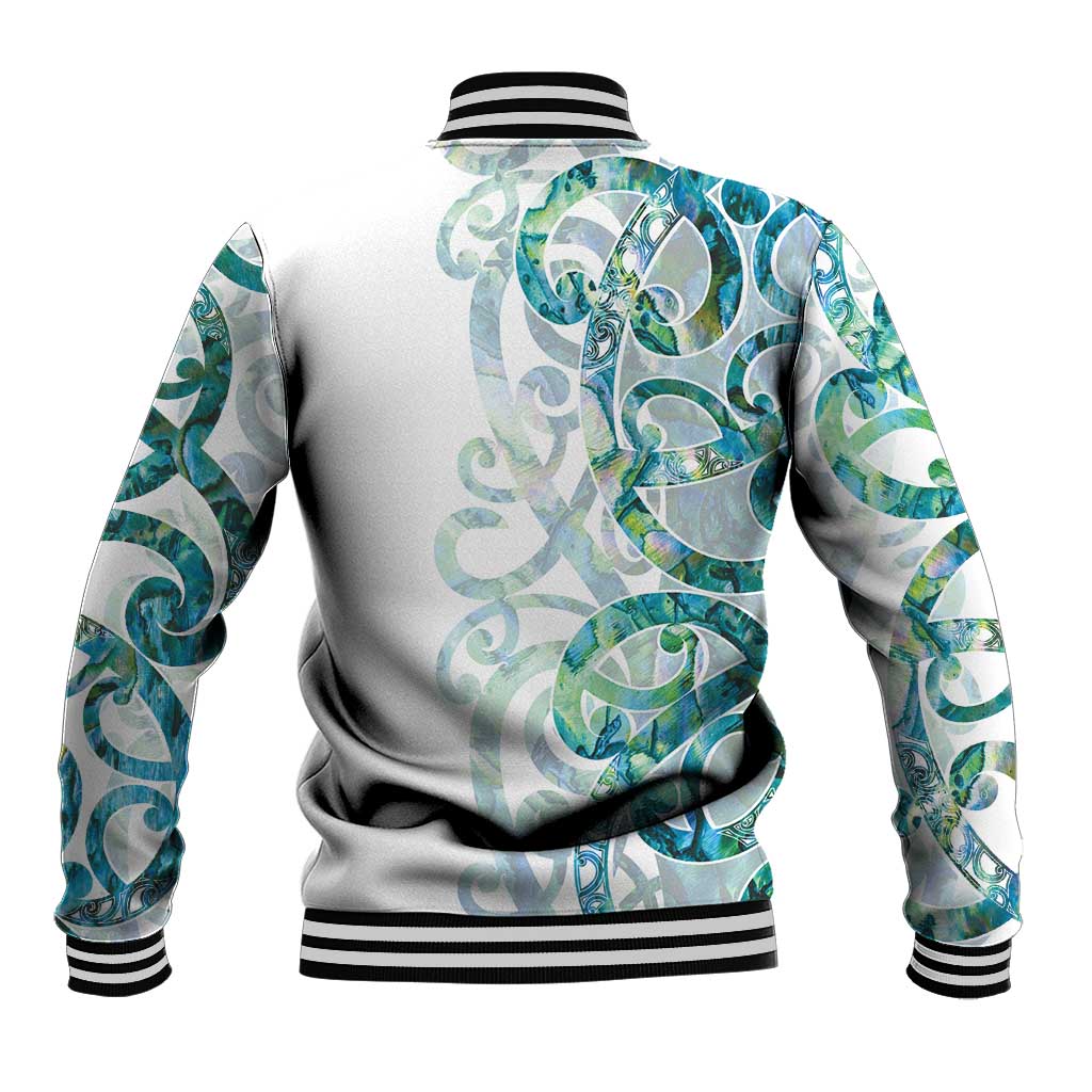 Paua Shell Maori Baseball Jacket Koru Kowhaiwhai - Polynesian Pride
