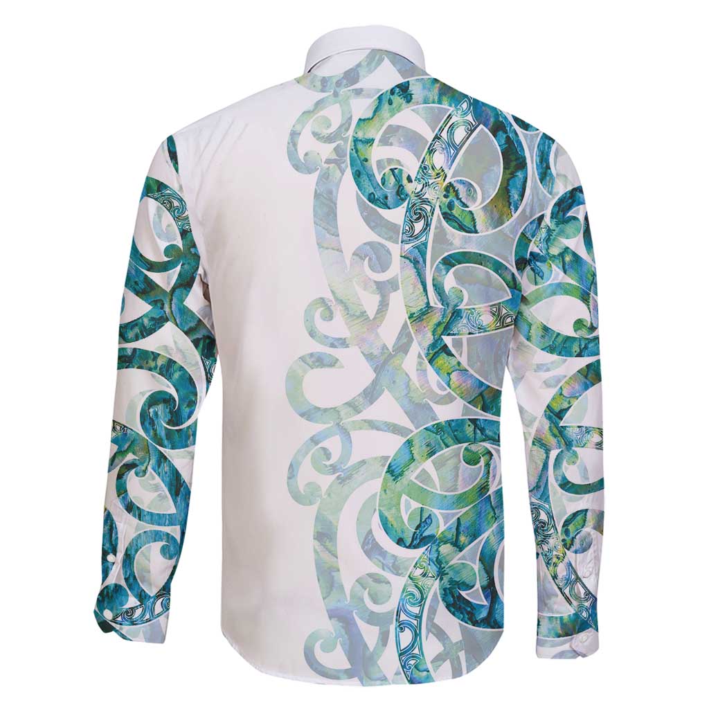 Paua Shell Maori Family Matching Off Shoulder Maxi Dress and Hawaiian Shirt Koru Kowhaiwhai - Polynesian Pride