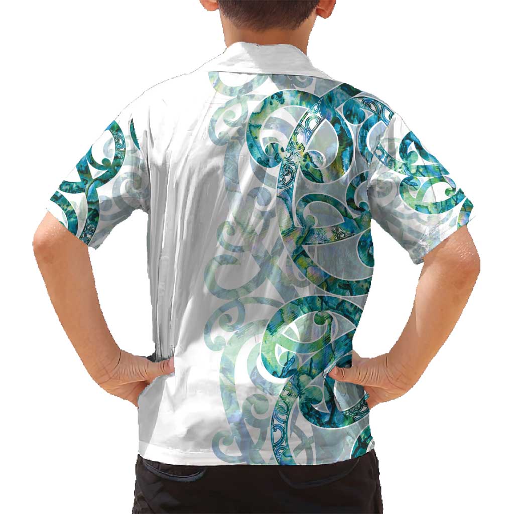 Paua Shell Maori Family Matching Tank Maxi Dress and Hawaiian Shirt Koru Kowhaiwhai - Polynesian Pride
