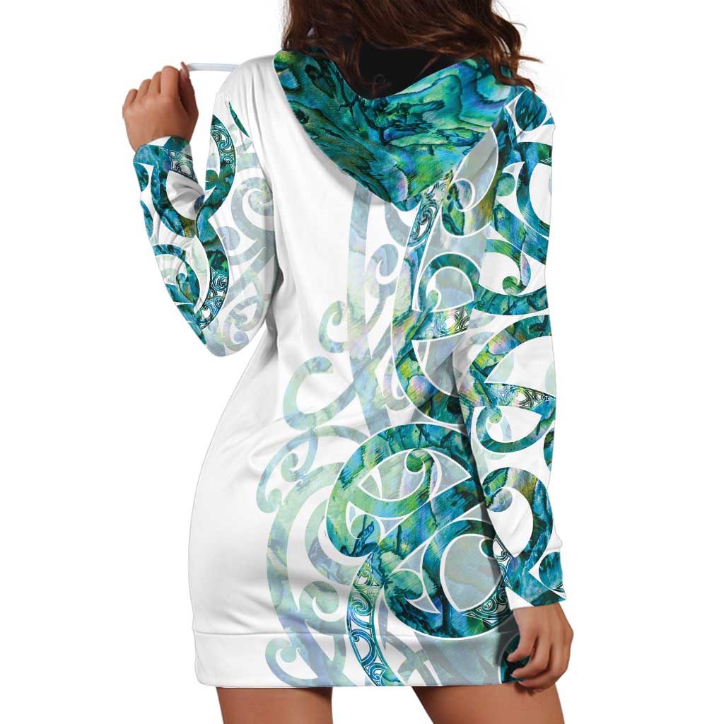 Paua Shell Maori Hoodie Dress Koru Kowhaiwhai LT7 - Polynesian Pride