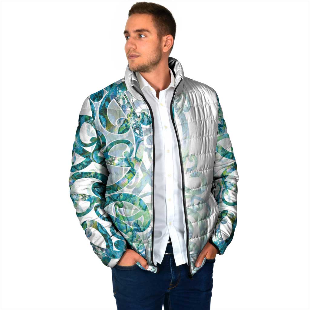 Paua Shell Maori Padded Jacket Koru Kowhaiwhai - Polynesian Pride