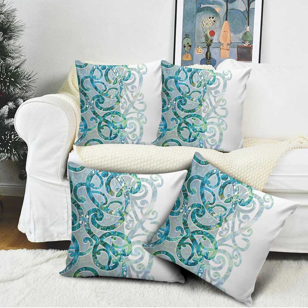 Paua Shell Maori Pillow Cover Koru Kowhaiwhai - Polynesian Pride